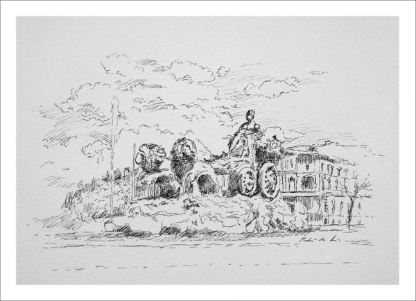 Dibujo de la Plaza de Cibeles en Madrid realizado por Rubén de Luis